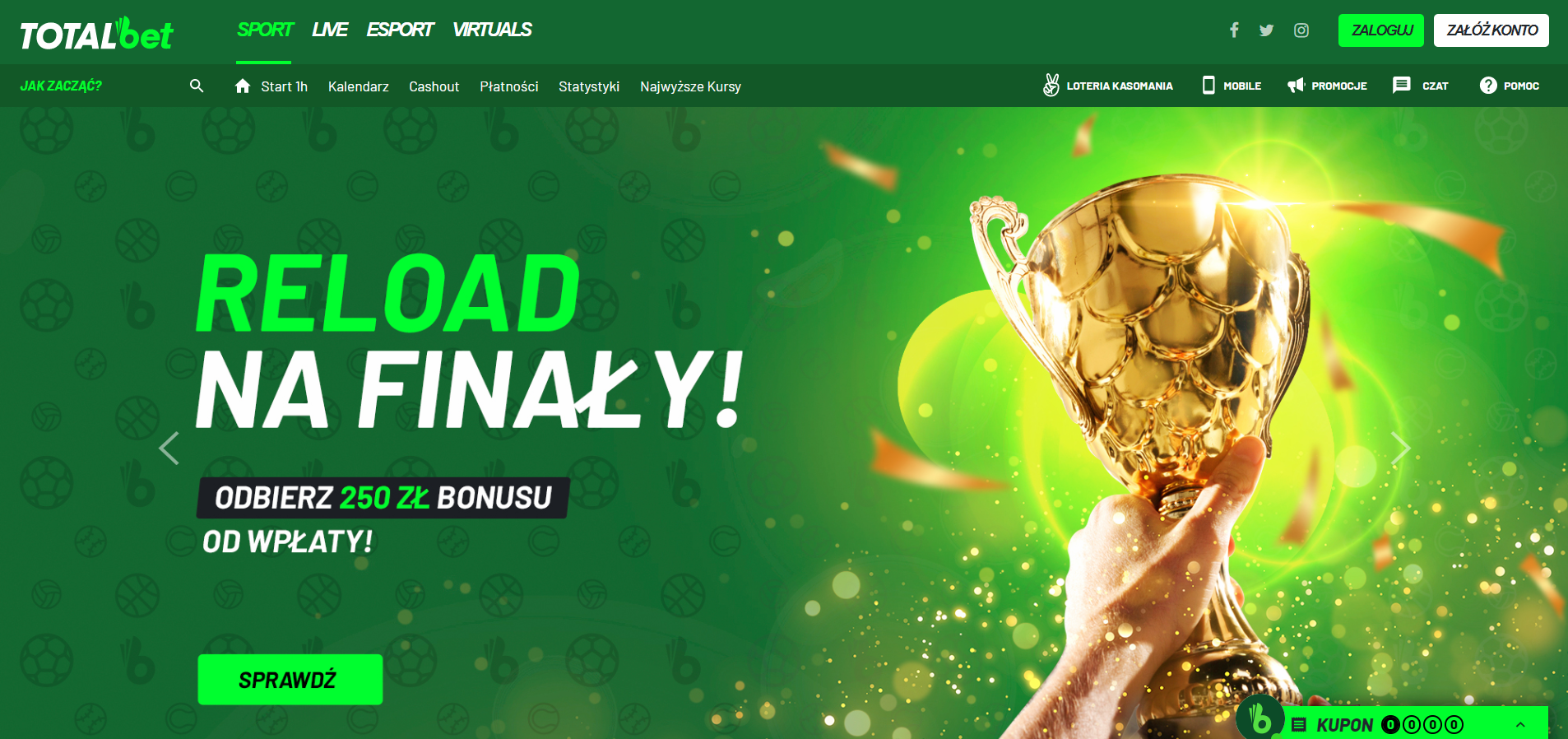 TOTALbet Kod Promocyjny 2026 : ** BET&hellip; ** &ndash; 15 PLN + 100% depozytu (bonus)