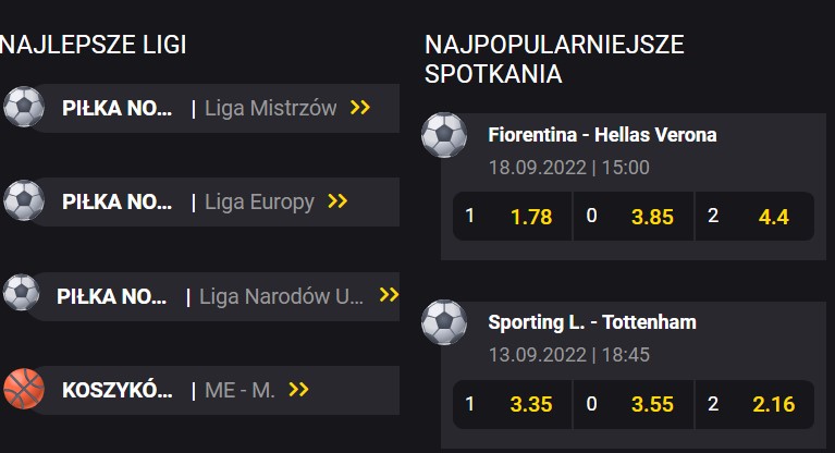 Bukmacher Fortuna Zakłady bukmacherskie Fortuna - oferta