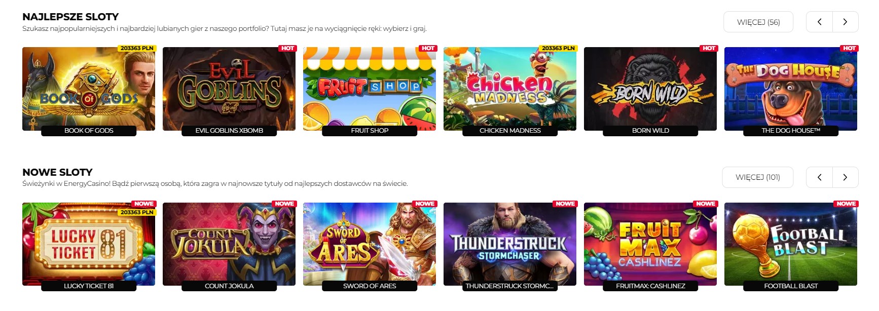 oferta Energy Casino gry Energy Casino oferta